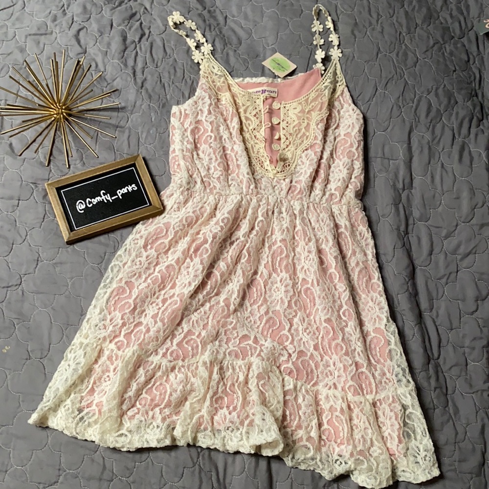 Altar’d State Pink and Lace Dress